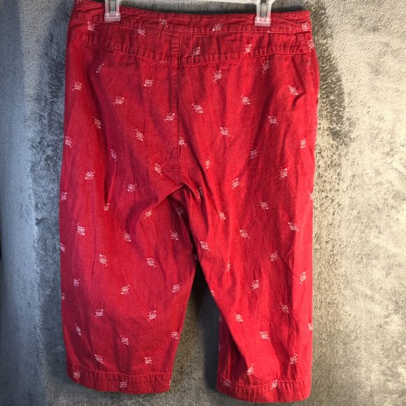 Liz Claiborne Audra Women's 12 Straight Leg Below The Knee Red Cropped Pants - Picture 11 of 17